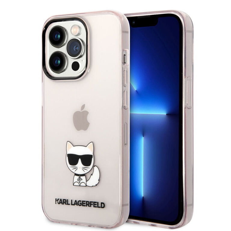 Order the Karl Lagerfeld iPhone 14 Pro Max TPU Backcover Choupette in Transparent Pink | Stylish Protection | Phonecase.nl