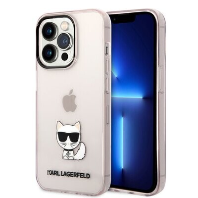Order the Karl Lagerfeld iPhone 14 Pro Max TPU Backcover Choupette in Transparent Pink | Stylish Protection | Phonecase.nl