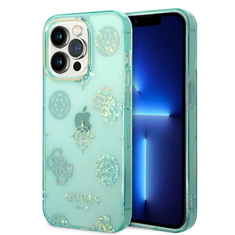 Guess iPhone 14 Pro Hardcase Backcover - Peony Glitter | Phonecase.nl