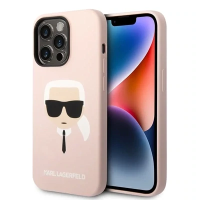 Karl Lagerfeld iPhone 14 Pro Hardcase Back Cover - Karl&#39;s Head - Magsafe Compatible | Phonecase.nl