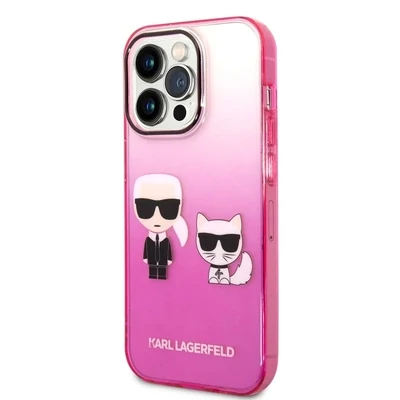 Karl Lagerfeld iPhone 14 Pro Hardcase Back Cover - K&amp;C - Gradient - Pink | Phonecase.nl
