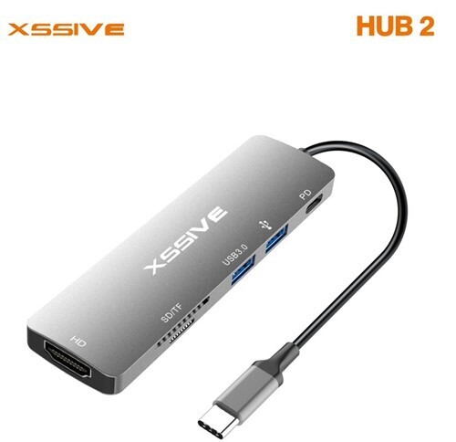Xssive 6 in 1 USB Hub to Type-C HUB 2