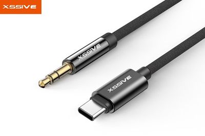 Xssive Braided Type-C to Aux 3.5mm XSS-C3.5BR - Zwart
