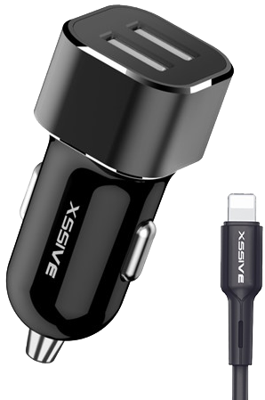 Xssive C29N Duo Car Charger + USB for iPhone 2.4A - Zwart