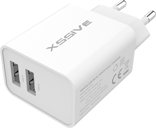 Xssive Duo USB Charger+Cable Micro 2.1A XSS-AC54-M - White