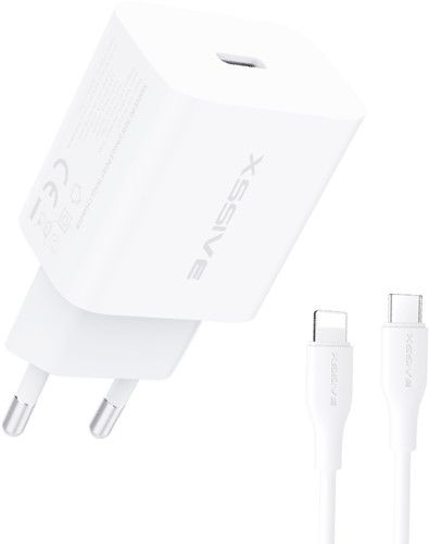 Xssive PD 20W 2in1 Charger + Cable Type-C to iPhone AC65PD - White