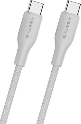 Xssive TPE Braided Cable 65W USB-C to USB-C 30cm XSS-TPEBR30CC - White