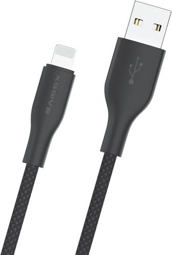 Xssive TPE Braided Cable for iPhone 30cm XSS-TPEBR30L - Black
