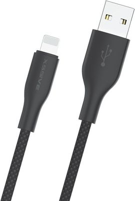 Xssive TPE Braided Cable for iPhone 30cm XSS-TPEBR30L - Black