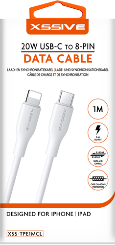 Xssive TPE Series 20W Type-C to 8 Pin Cable 1m XSS-TPE1MCL - White
