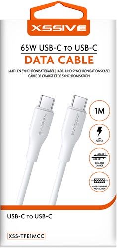 Xssive TPE Series 65W Type-C to Type-C Cable 1m XSS-TPE1MCC - White