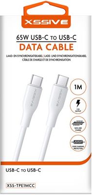 Xssive TPE Series 65W Type-C to Type-C Cable 1m XSS-TPE1MCC - White
