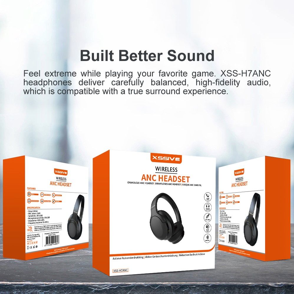 Xssive Wireless Hybrid ANC Headset XSS-H9ANC - Black