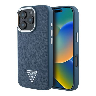 Guess iPhone 16 Pro Max Case | PU Leather with Triangle Logo | Phonecase.nl