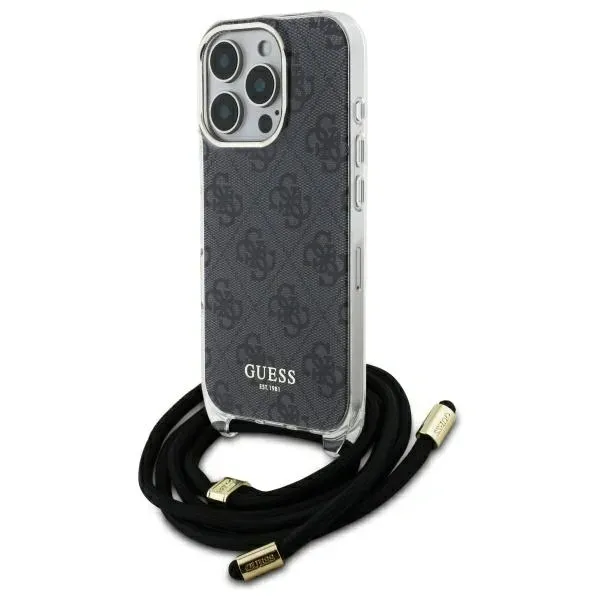 Guess iPhone 16 Pro Max Crossbody Hardcase | 4G Print &amp; Cord Design | Phonecase.nl