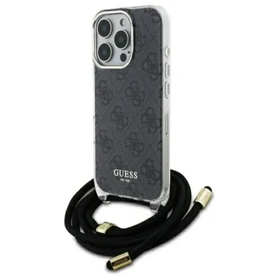 Guess iPhone 16 Pro Max Crossbody Hardcase | 4G Print &amp; Cord Design | Phonecase.nl