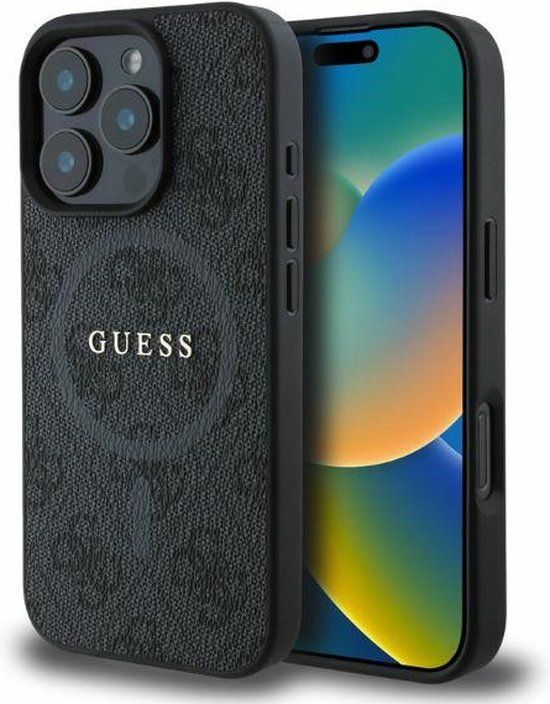 Guess iPhone 16 Pro Max Case | 4G Ring Classic Logo + MagSafe | Phonecase.nl