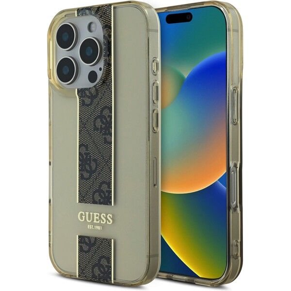 Guess iPhone 16 Pro Case | IML 4G Stripe | Phonecase.nl