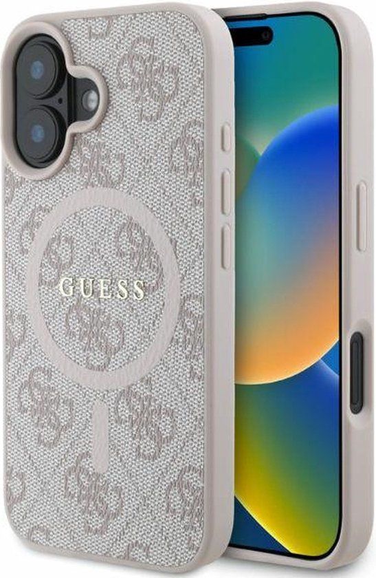 Guess iPhone 16 blue hardcase 4G Ring Classic Logo MagSafe
