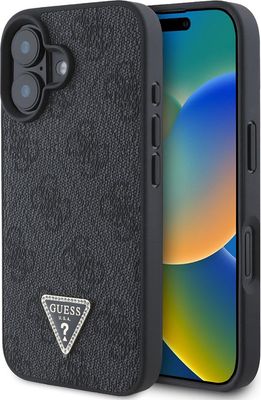 Guess iPhone 16 Case | PU Leather 4G Triangle Strass | Phonecase.nl