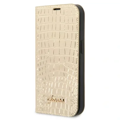 Guess iPhone 14 Pro Book type case - Croco - 3 card slots