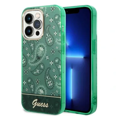 Guess iPhone 14 Pro Hardcase Backcover - Peony Glitter | Phonecase.nl