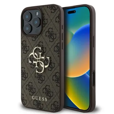Guess iPhone 16 Pro Max Case | 4G PU Hardcase with Large Logo | Phonecase.nl