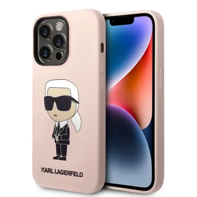 Karl Lagerfeld iPhone 14 Pro Achtercover Case - Roze | Phonecase.nl