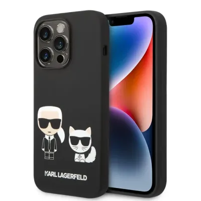 Karl Lagerfeld iPhone 14 Pro Achtercover case - Zwart