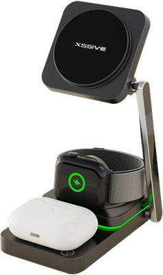 Xssive Foldable Wireless Charger 3in1 Magnetic Induction for USB-C XSS-STAND9