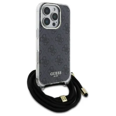 Guess iPhone 16 Pro Case | Crossbody Cord 4G Print | Phonecase.nl