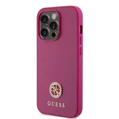 Guess iPhone 15 Pro Max Hardcase - Metal Logo Strass