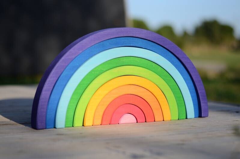 Bauspiel Arc-en-ciel Géant en bois - 10 pièces - 50cm