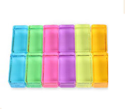 BAUSPIEL Grands blocks translucides Pastel - 12 pièces