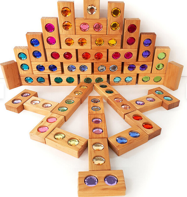 La route des couleurs - 45 pièces de construction en bois Bauspiel