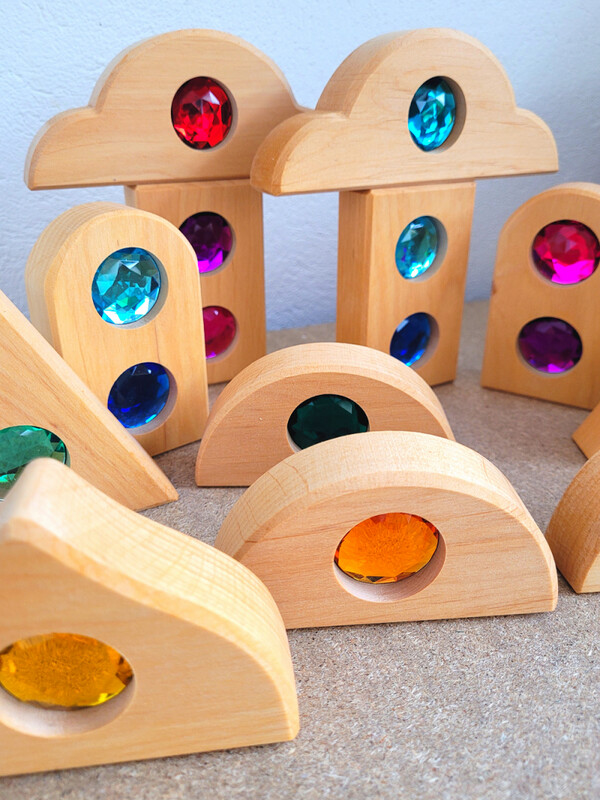 Blocs de construction - Contes de fée nature Pierres brillantes 12 pièces Bauspiel