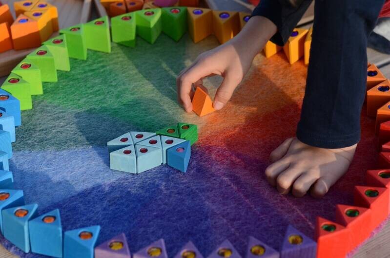 Tapis en laine feutrée diamètre 50cm Bauspiel