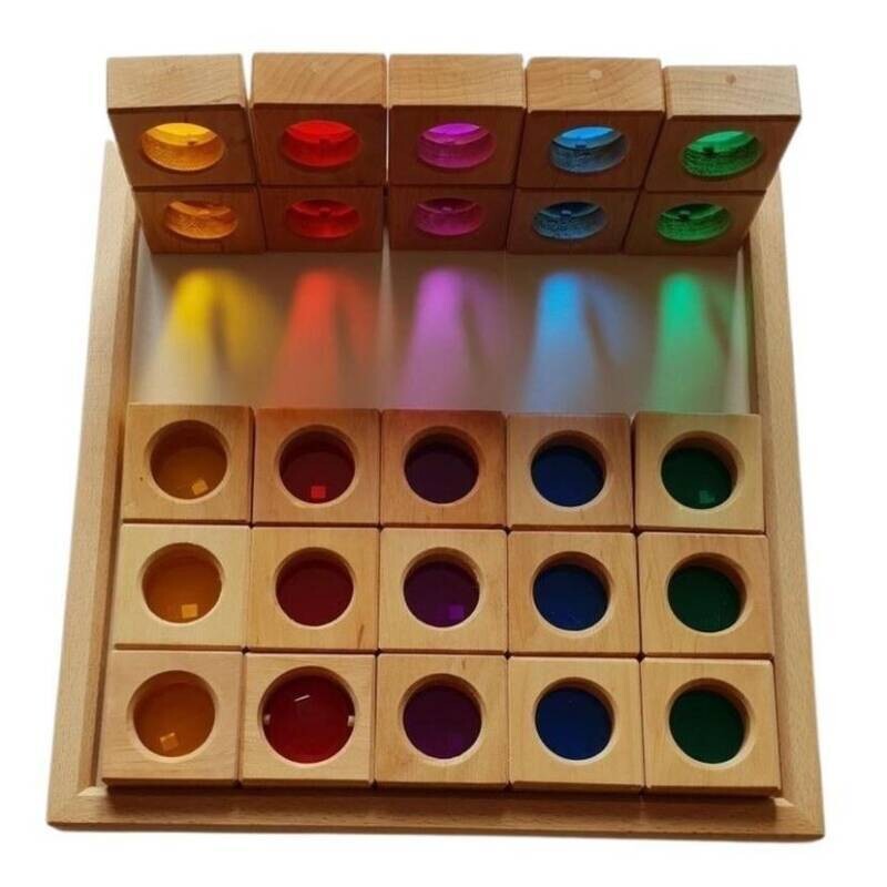 Set de 25 fenêtres translucides colorées Bauspiel