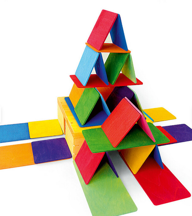 Planchettes de construction colorés Bauspiel - 52 pièces