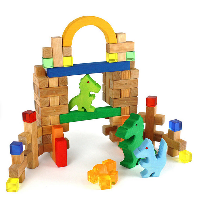 5 Dragons en bois Rosso - Bauspiel