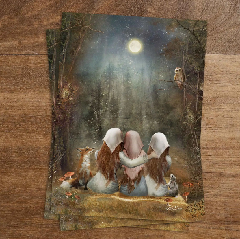Carte postale Sister&#39;s Moon