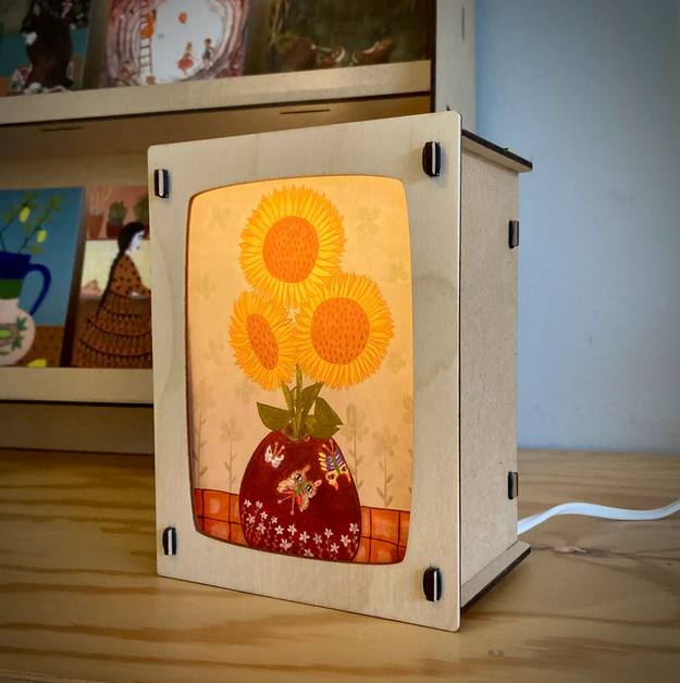 Lampe en bois pour Carte Postale Luminae