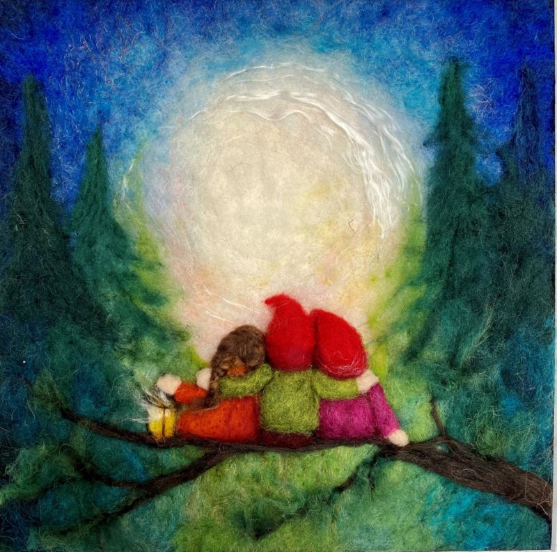 Carte à insérer pour Lampe Au fil des Saisons - Illustratrice A. Galland - Full Moon