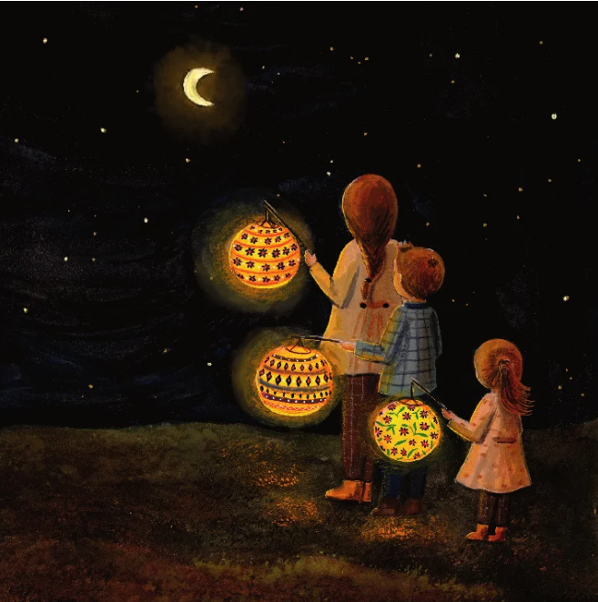 Carte à insérer pour la Lampe de saisons - Illustratrice E. Bennink - Lanterns