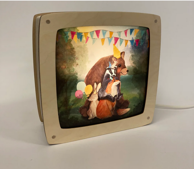 Carte à insérer pour la Lampe Au fil des Saisons - Illustratrice Lotte Drouen - Party Animals