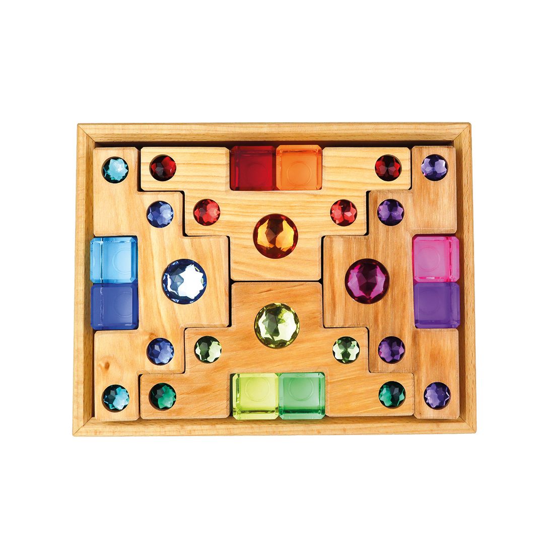 Bauspiel Escalier coloré en bois - 16 pièces