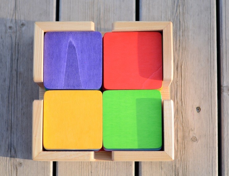 Planchettes de construction colorés Bauspiel - 52 pièces