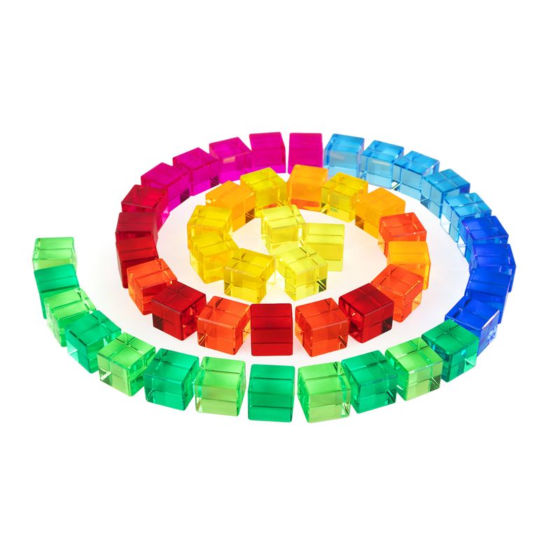100 cubes translucides colorés Bauspiel