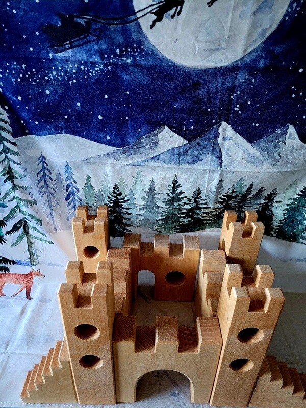 Château de chevalier en bois - 10 pièces Bauspiel