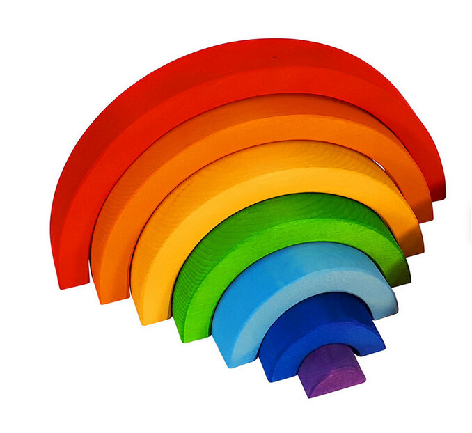 Bauspiel Arc-en-ciel en bois - 7 pièces